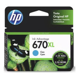 Cartucho De Tinta Hp 670xl Cyan 