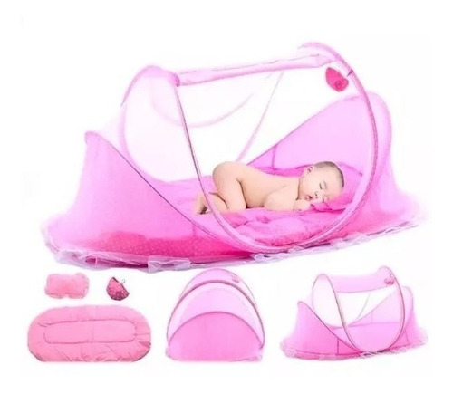 Toldillo Cuna Portátil Para Bebés Azul Y Rosa