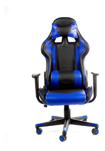 Silla De Escritorio Urban Design Sa-r-4 Gamer Ergonómica  Azul Con Tapizado De Cuero Sintético