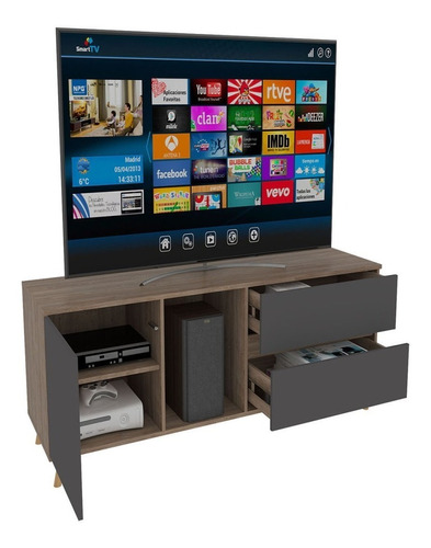 Mueble De Tv Salem P/ Pantalla 60puLG Dos Cajones Excelsior