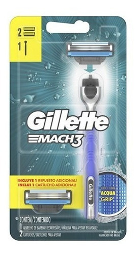Aparelho De Barbear Gillette Mach3 Acqua Grip C/ 2 Unidades
