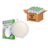 Plafon Led 9w Luminario Spot Delgado Empotrar Calida 50 Pzs 