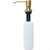 Dispenser Detergente Dourado Ouro Gold Inox 350ml Embutir