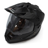 Casco Cerrado Motocicleta Negro Gloss Doble Proposito Dot 