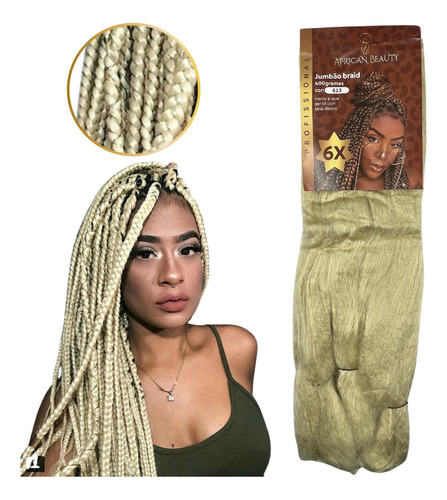 Cabelo Jumbo Jumbão Box Braids African Beauty Pacotão 400 Gr