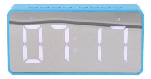 Reloj Despertador Inteligente, Azul, Espejo Hd, 2 En 1, Led