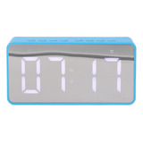 Reloj Despertador Inteligente, Azul, Espejo Hd, 2 En 1, Led