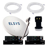 Kit 2 Receptor Digital Satmax 5 Elsys + Antena Lnbf Ku Cabo
