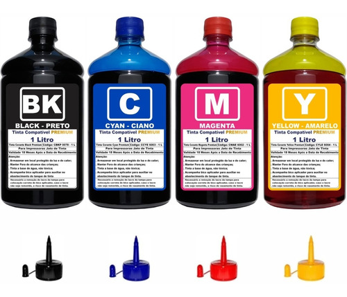 Kit Tinta Compatível Epson L121 L120 L220 L395 4 Litros 664