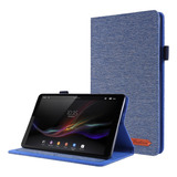 Funda De Piel Azul Oscuro Para Lenovo Tab M8