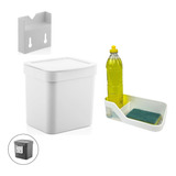 Kit Porta Detergente Organizador De Pia Suporte Lixeira 2,5l