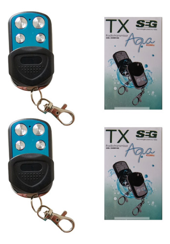  Kit 2 Control Remoto Seg Tx Aqua Porton Electrico 433