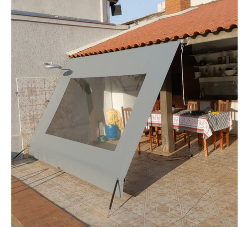 Toldo Retratil Cortina 4,24 X 2,70 Garagem Varanda Jardim