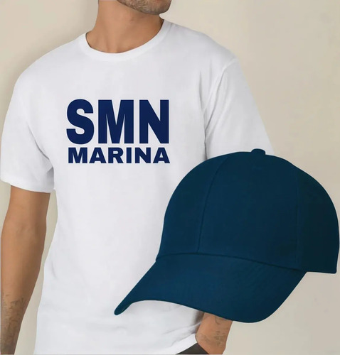 Playera Servicio Militar Smn Marina + Gorra Azul | Meses sin interés