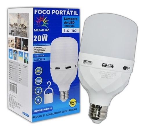 10 Pack Foco 20w Led Portatil Recargable Para Exteriores