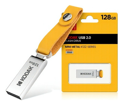 Pendrive Kodak Mini 128gb Metálico Usb 2.0 K122 Series Color Plateado