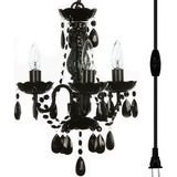 Candelabro Colgante Gypsy Color Plug-in De 3 Luces Negro...