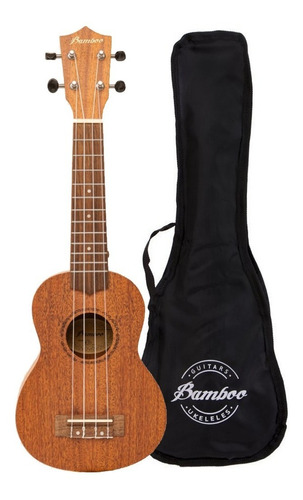 Ukelele Soprano Bamboo Mahogany Con Funda 