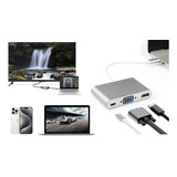 Adaptador Type-c Multi Com Usb + Vga 4k + Usb-c iMac Mac +nf