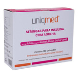 Seringa De Insulina 0,3ml C/agulha Fixa 6mmx0,25mm 31g  