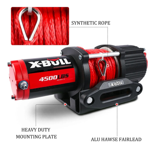 Winch  4500lbs X-bull 12v Polaris, Can Am Atv Utv