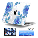 Funda Dongke Para Macbook Air 13 M2 + C/teclado Blue Rose