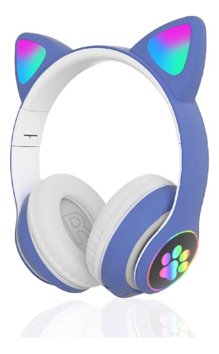 Auricular Bluetooh Orejas Luz Rgb Suono Gatito Niño Niña