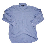 Camisa Ralph Lauren Grande L 16 1/2 34 Azul Lineas