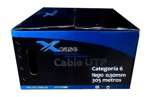 Bobina Cable Utp Xcase Cat6 Red 305m Negro Barato Resistente