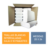 Toallas Intercaladas Papel Para Mano Blancas Premium 20x24 X2500 - Caja X 10 Paquetes