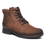 Bota Masculina Coturno Pegada Casual Couro Rustic Conforto