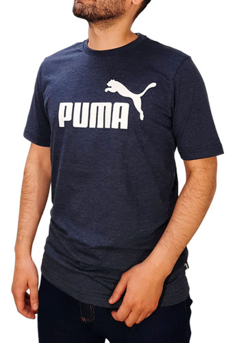 Remera Puma Essentials Heather Moda Az Lt/bca Hombre