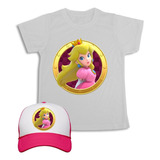 Camiseta Mario Bros Princesa Niños Y Adultos Obsequio Gorra