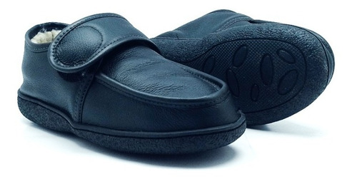 Pantufa Com Fechamento Infantil Em Couro