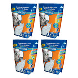 Kit 4 Areias Higiênicas Chalesco Cristais Sílica Gatos 1,8kg