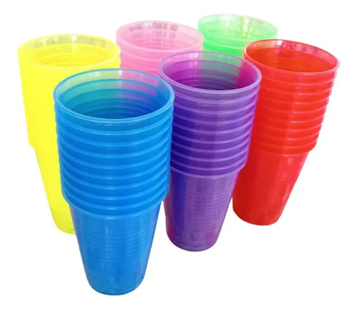 Vaso Fiesta Plástico Resistente Reutilizable 40pzs Colores | Envío gratis