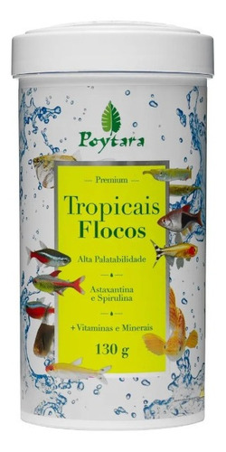 Ração Kinguios Espada Platy Poytara Tropicais Flocos 130g