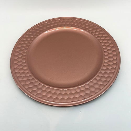 Plato Base 33 Cm Borde Panel Rose/gold