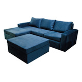 Sillon Esquinero 250 X 180 + Puff Bochum Lino Antimanchas