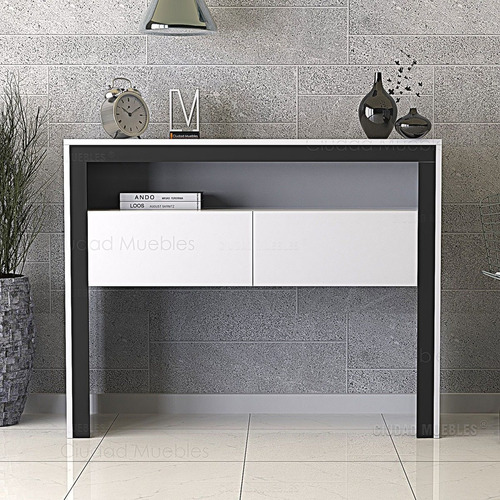 Mueble Mesa Recibidor Con Dos Puertas Diseño Moderno 