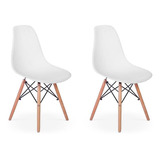 Conjunto 2 Cadeiras Charles Eames Eiffel Wood Base Madeira