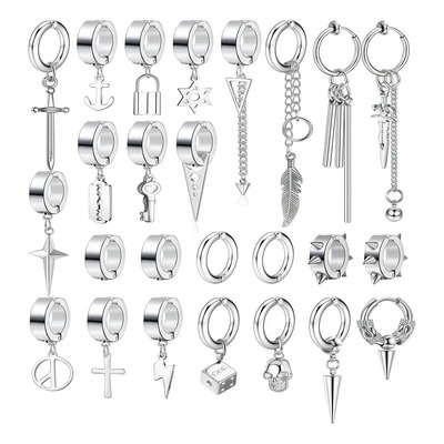 - 25 Aretes Falsos Piercing Hombre Imán Gooluu Earring-d _ | Meses sin interés