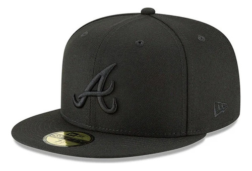 Gorra New Era Atlanta Braves Black On Black 59fifty Cerrada 