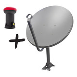 Antena Digital Chapa Parabolica 60cm Ku C/ Lnbf Simples Ku