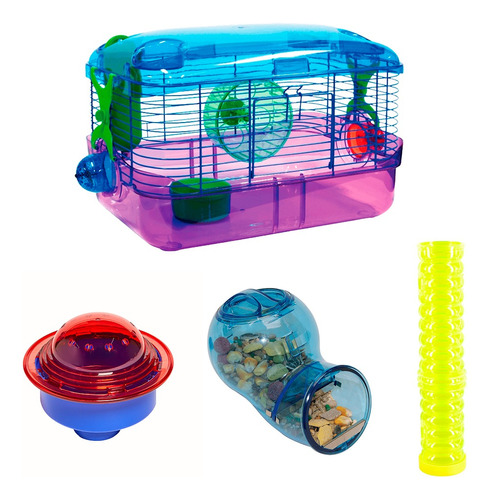 Jaula Para Hamster Kaytee  + Dispensador Comida + Accesorios