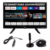 Tv Smart Digital 12v 24 Pol 12 Volts Para Caminhão + Antena
