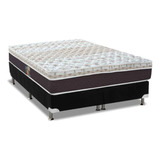 Cama Box Queen: Colchão Molas Pocket Castor  Class Híbrido+b