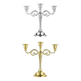 2pcs 3 Brazos Candelabros De Aleación De Zinc Soporte De