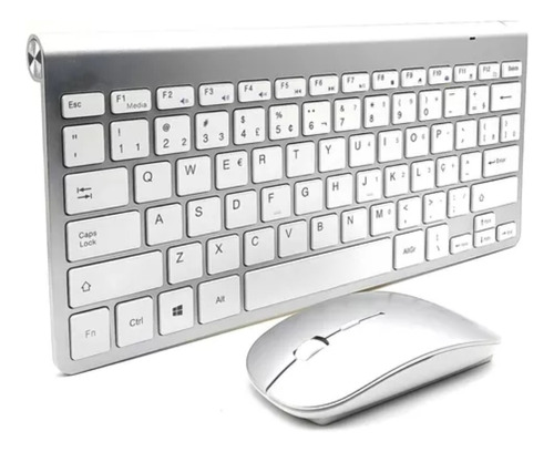 Kit Teclado Mouse Pequeno Sem Fio Usb Notebook Compacto Slim