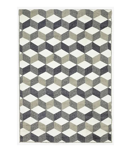 Alfombra Moderna Dib Gris Y Blanco  1.60 X 2.35 Keops3008